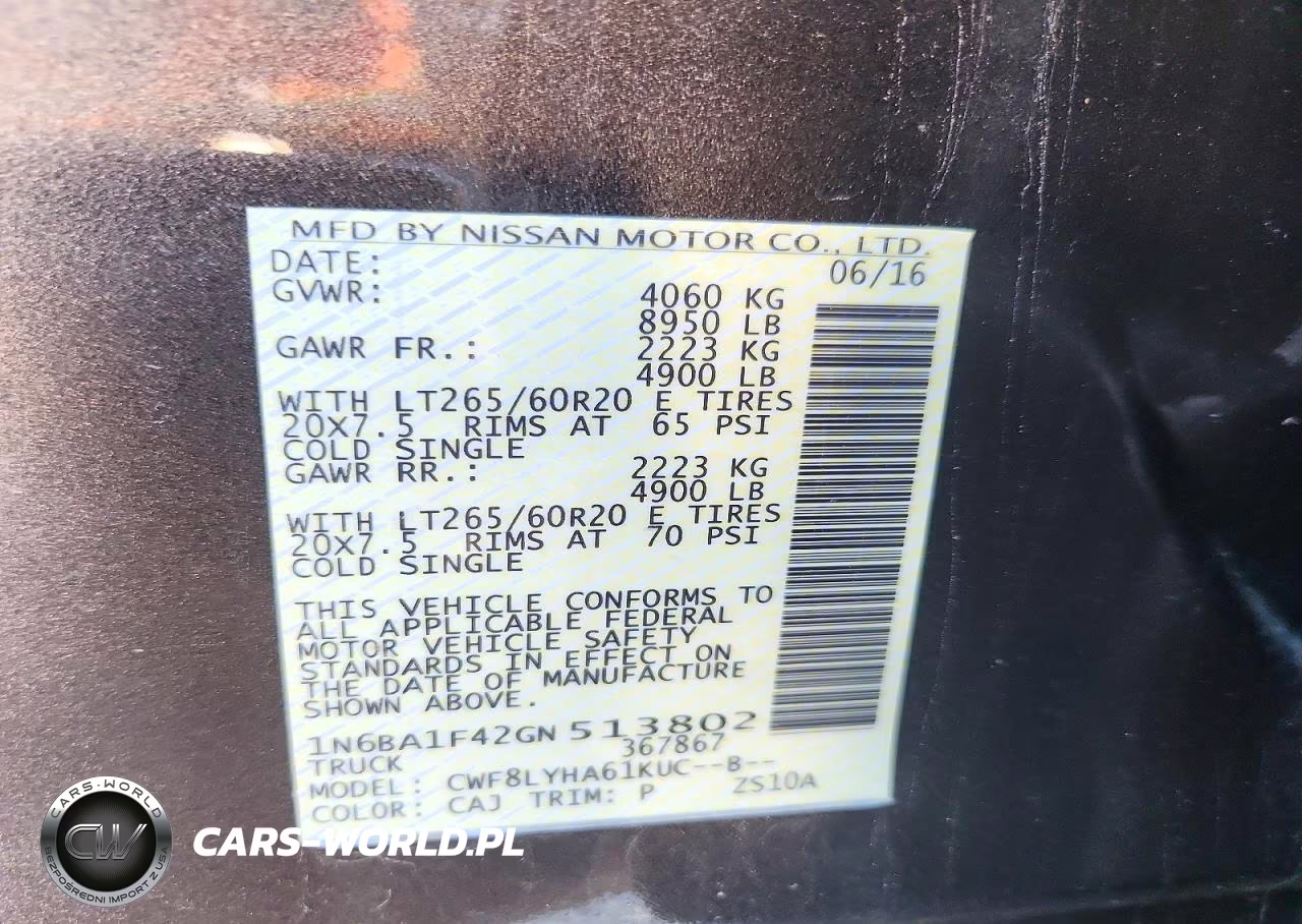 2016 Nissan Titan Xd Platinum Reserve Diesel VIN:1N6BA1F42GN513802 - 13