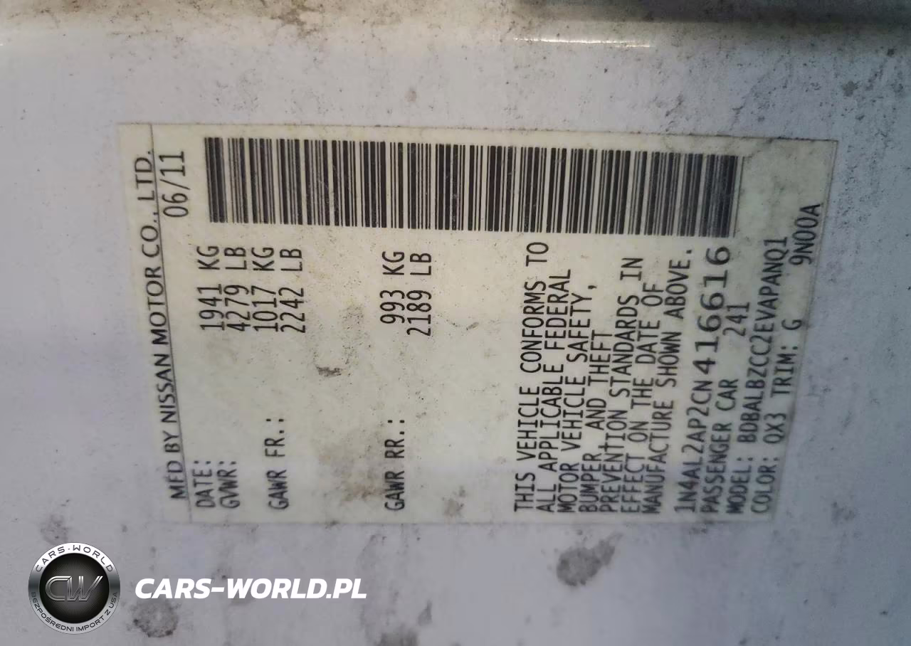 2012 Nissan Altima VIN:1N4AL2AP2CN416616 - 12