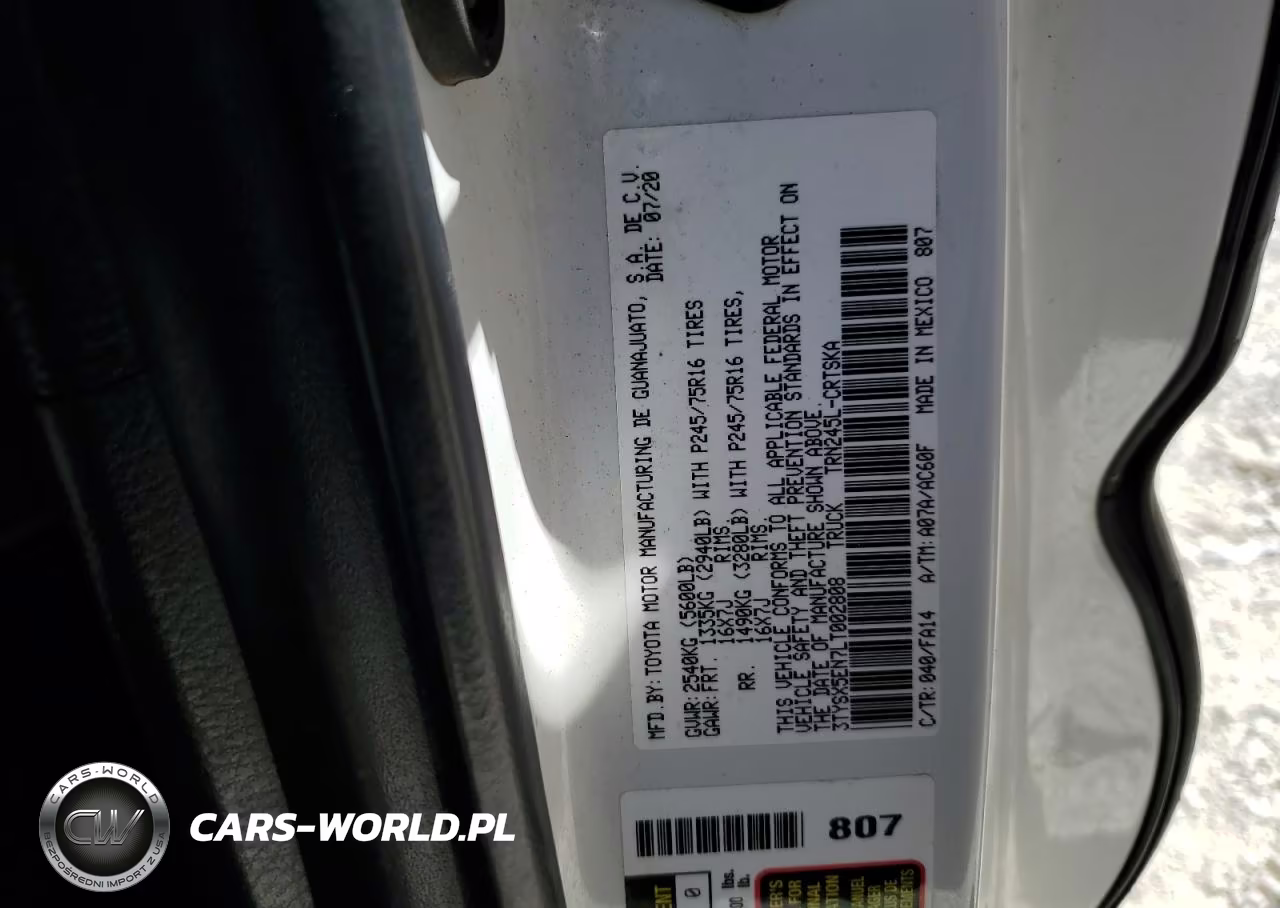 2020 Toyota Tacoma Access Cab VIN:3TYSX5EN7LT002808 - 12