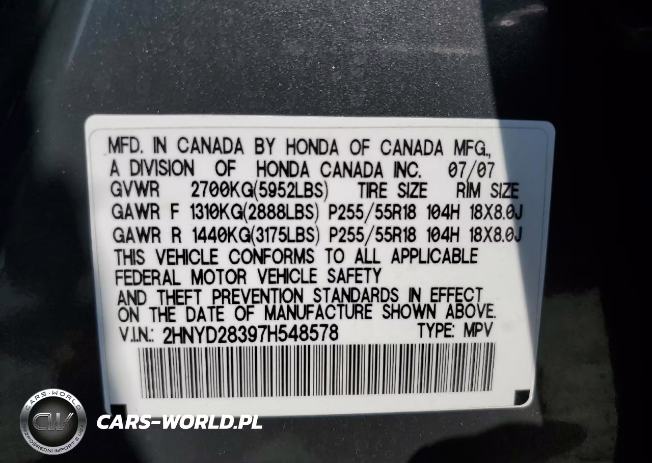 2007 Acura Mdx Technology VIN:2HNYD28397H548578 - 13
