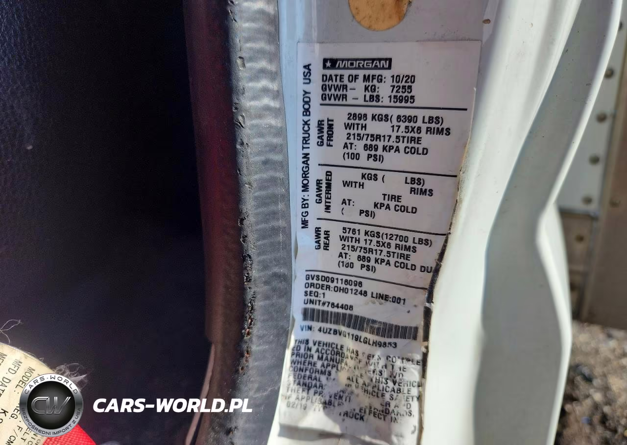 2020 Mitsubishi Fuso Fe160 Box Truck VIN:4UZBVG119LGLH9853 - 12