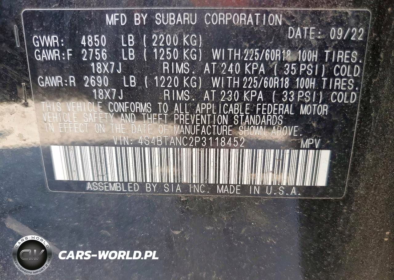 2023 Subaru Outback Limited VIN:4S4BTANC2P3118452 - 13