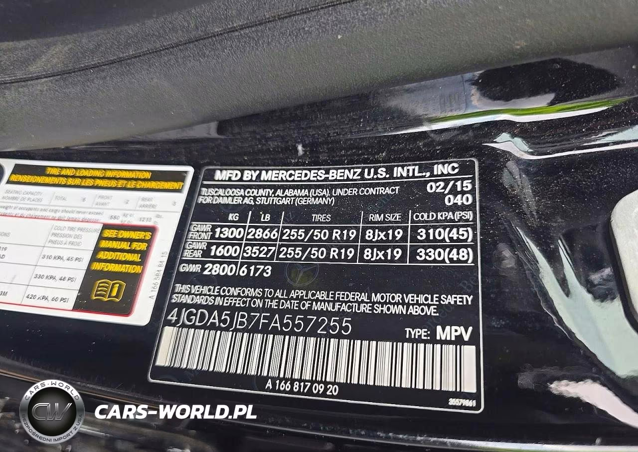 2015 Mercedes-Benz Ml 350 VIN:4JGDA5JB7FA557255 - 10