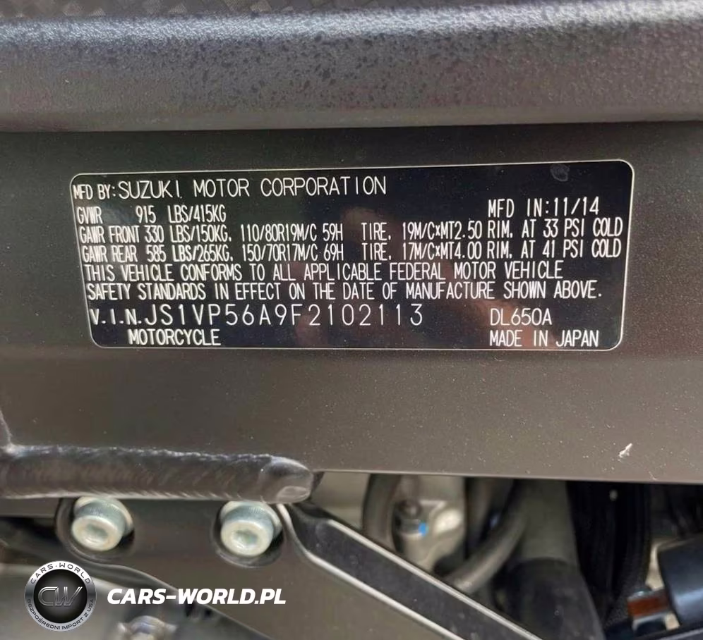 2015 Suzuki Dl650 A VIN:JS1VP56A9F2102113 - 10