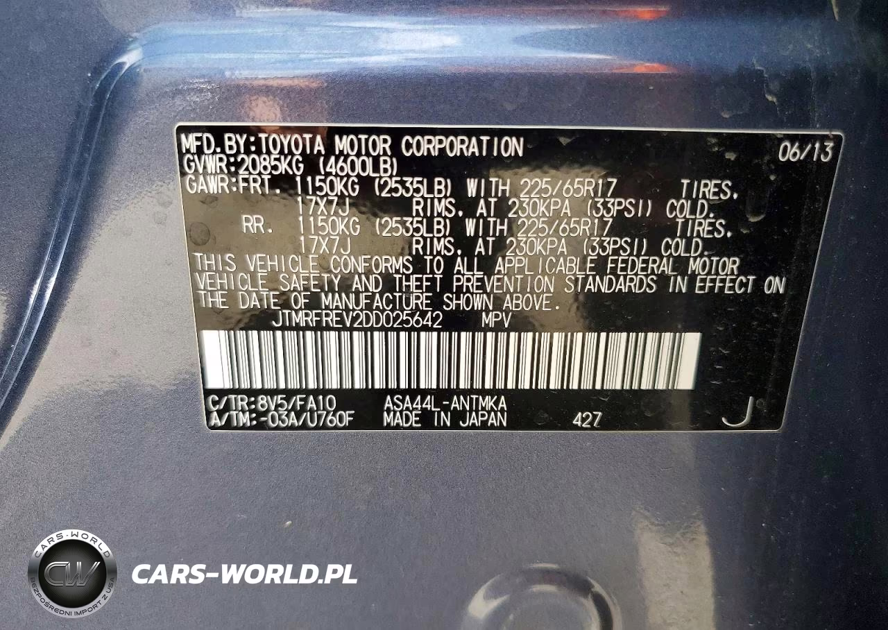 2013 Toyota Rav4 Xle VIN:JTMRFREV2DD025642 - 13
