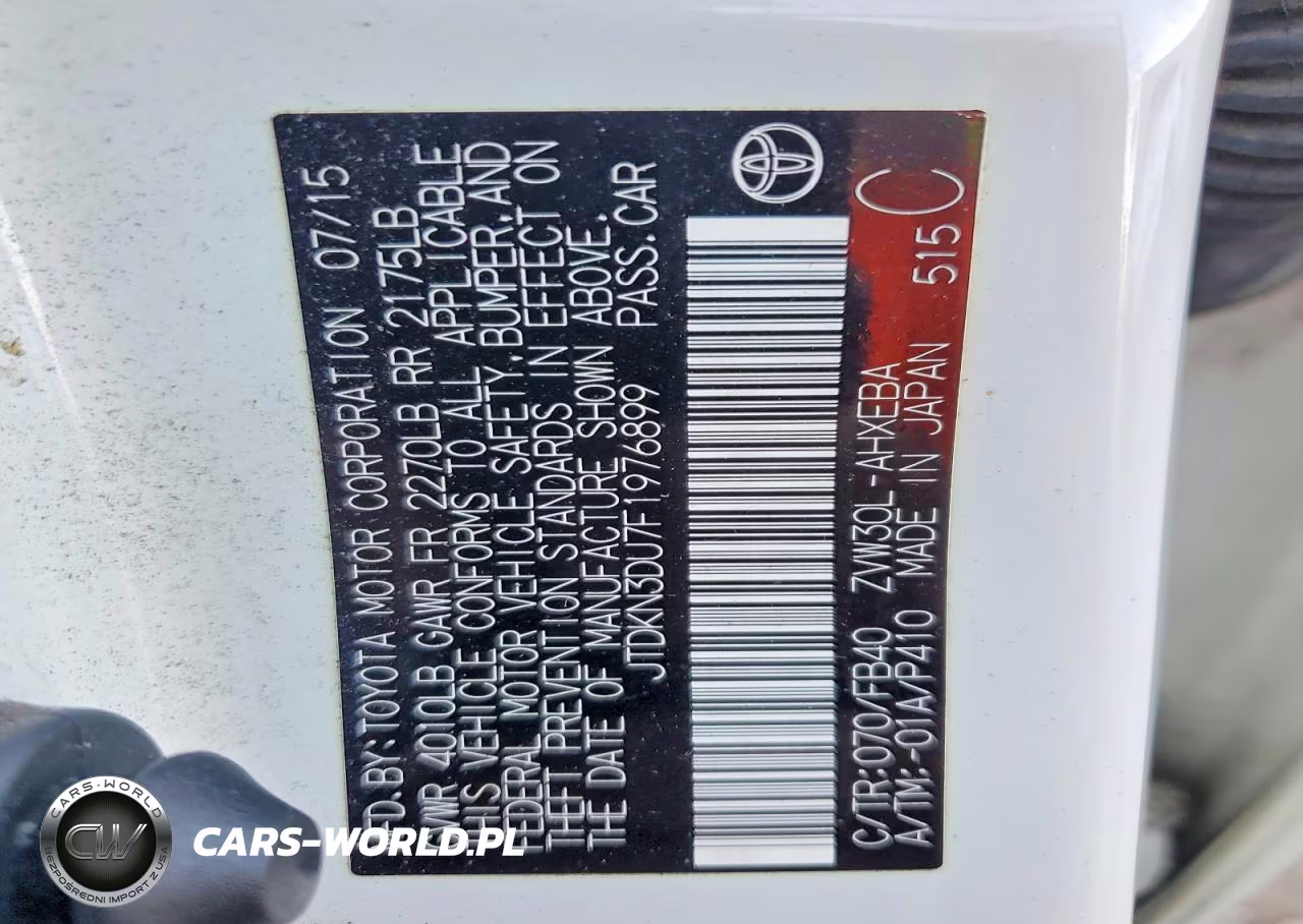 2015 Toyota Prius Two VIN:JTDKN3DU7F1976899 - 13
