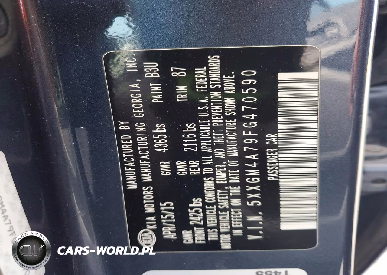 2015 Kia Optima Lx VIN:5XXGM4A79FG470590 - 12