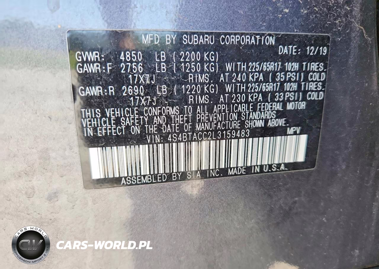 2020 Subaru Outback Premium VIN:4S4BTACC2L3159483 - 13