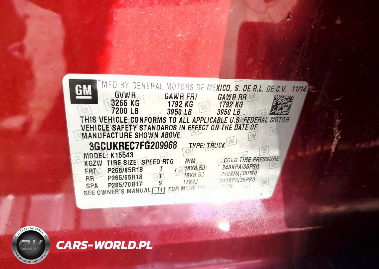 2015 Chevrolet Silverado K1500 Lt VIN:3GCUKREC7FG209968 - 12