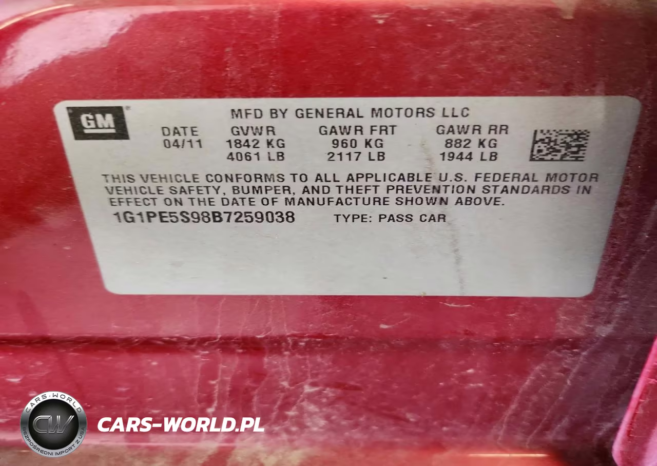 2011 Chevrolet Cruze Lt VIN:1G1PE5S98B7259038 - 12