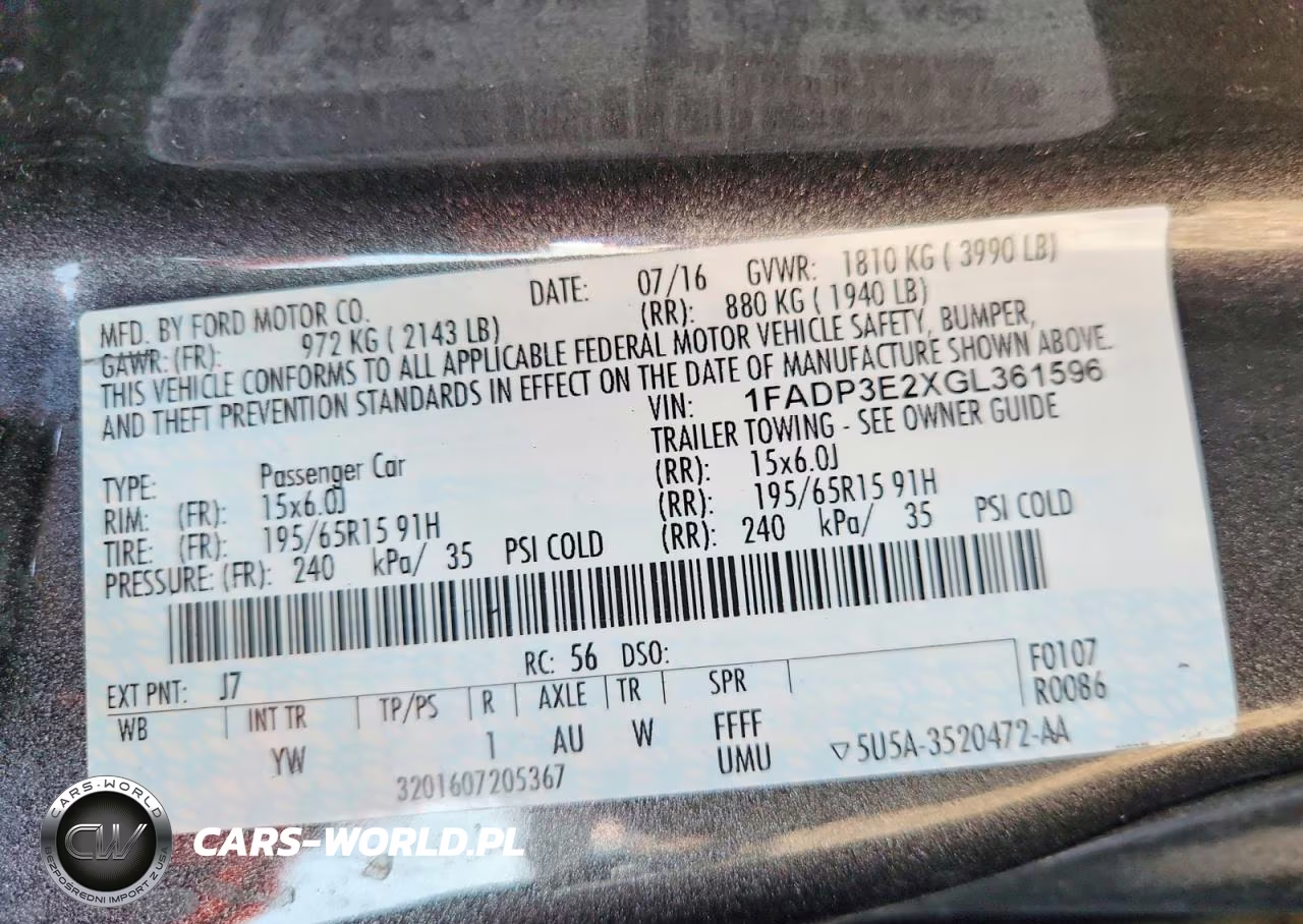 2016 Ford Focus S VIN:1FADP3E2XGL361596 - 13