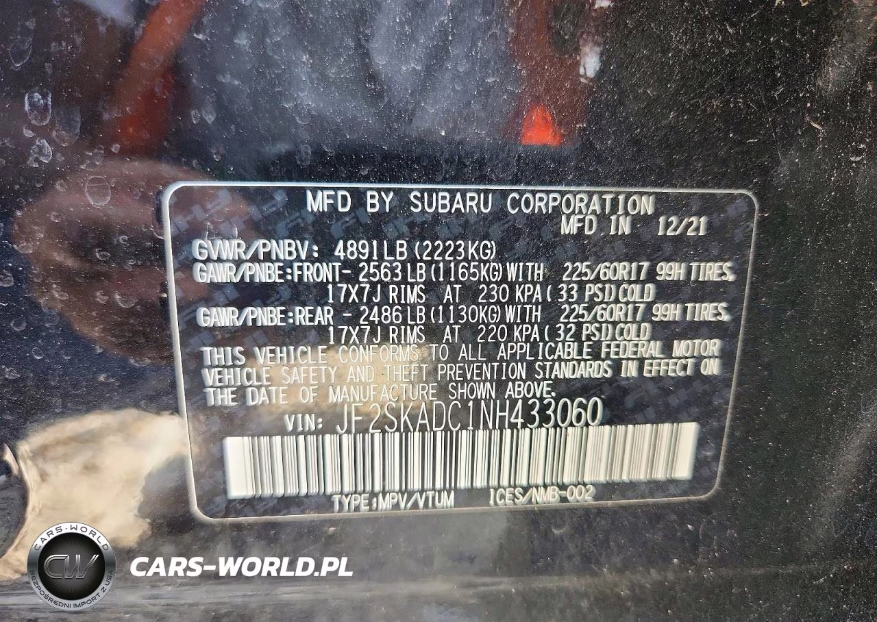 2022 Subaru Forester Premium VIN:JF2SKADC1NH433060 - 13