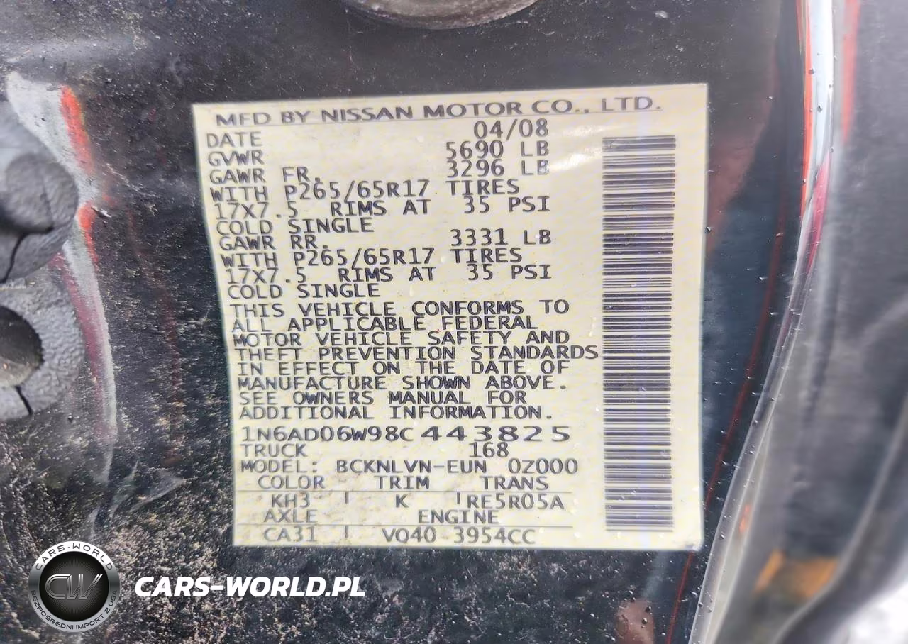 2008 Nissan Frontier King Cab Le VIN:1N6AD06W98C443825 - 12