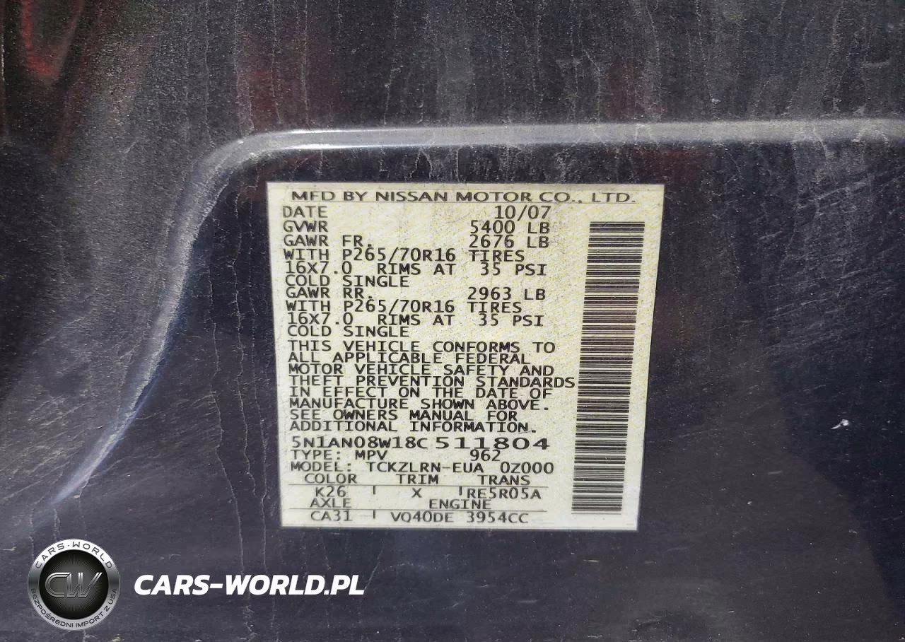 2008 Nissan Xterra Off Road-S-Se VIN:5N1AN08W18C511804 - 14