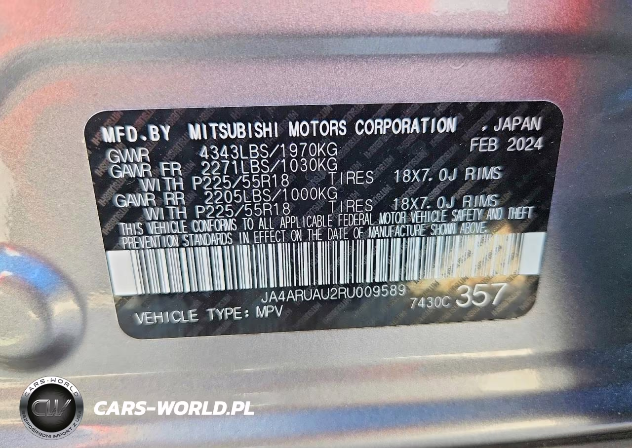 2024 Mitsubishi Outlander Sport S-Se VIN:JA4ARUAU2RU009589 - 13