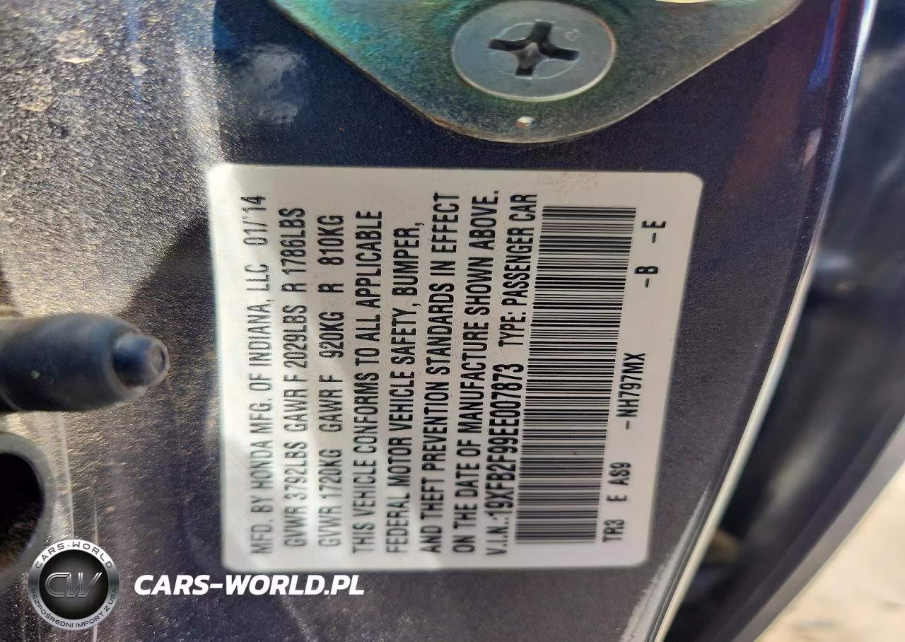 2014 Honda Civic Exl VIN:19XFB2F99EE007873 - 12