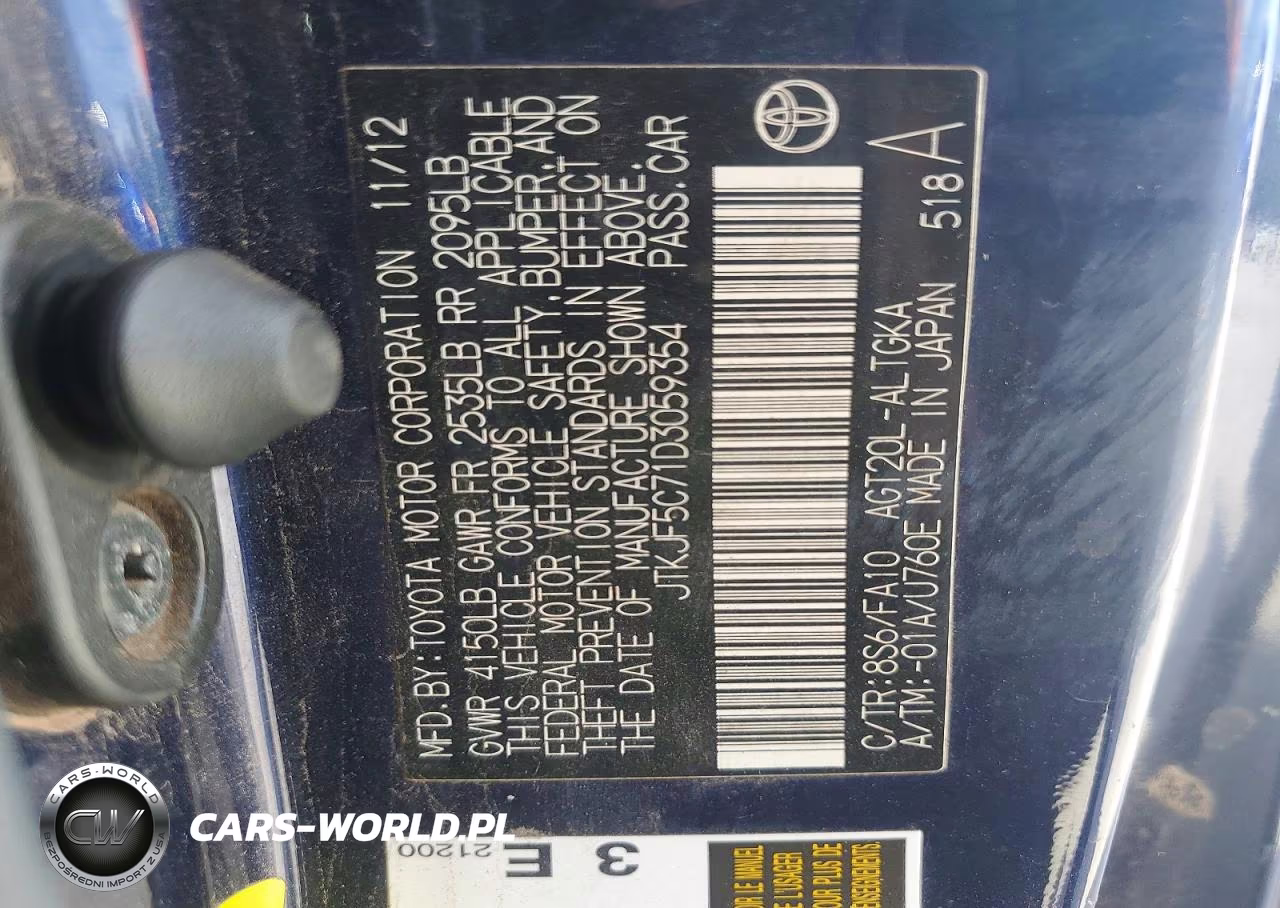 2013 Toyota Tc Base VIN:JTKJF5C71D3059354 - 12