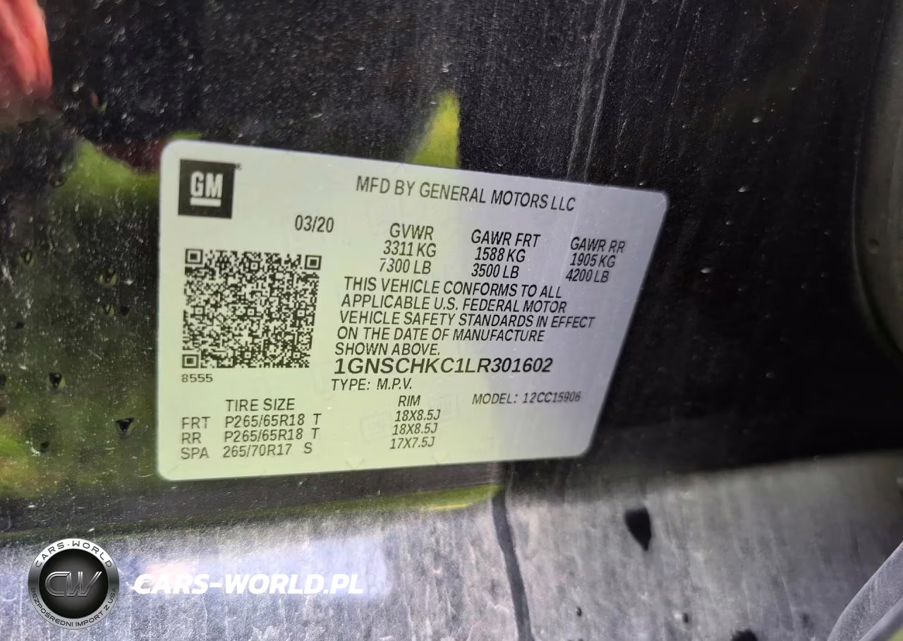 2020 Chev Suburban C1500 Lt VIN:1GNSCHKC1LR301602 - 10