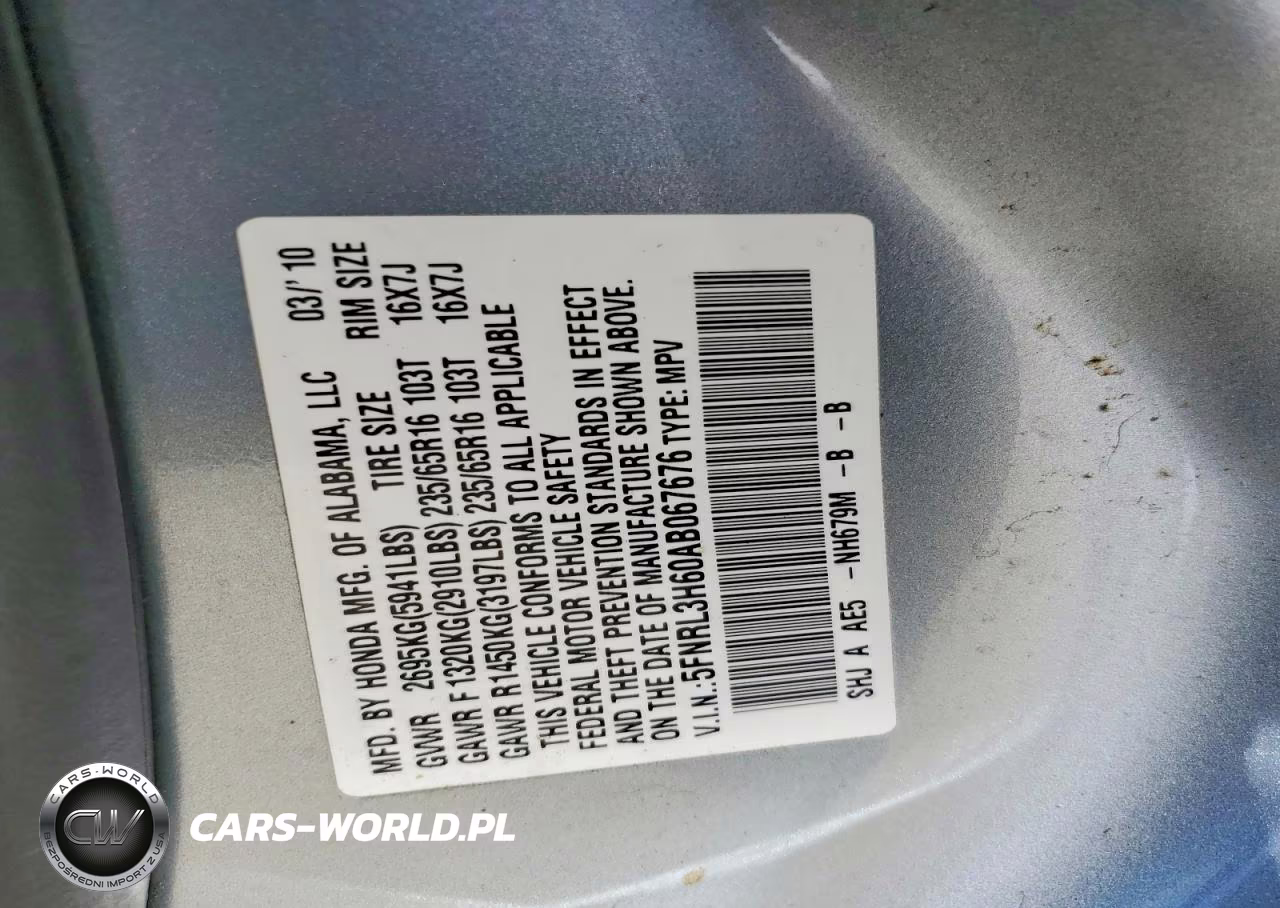 2010 Honda Odyssey Exl VIN:5FNRL3H60AB067676 - 13