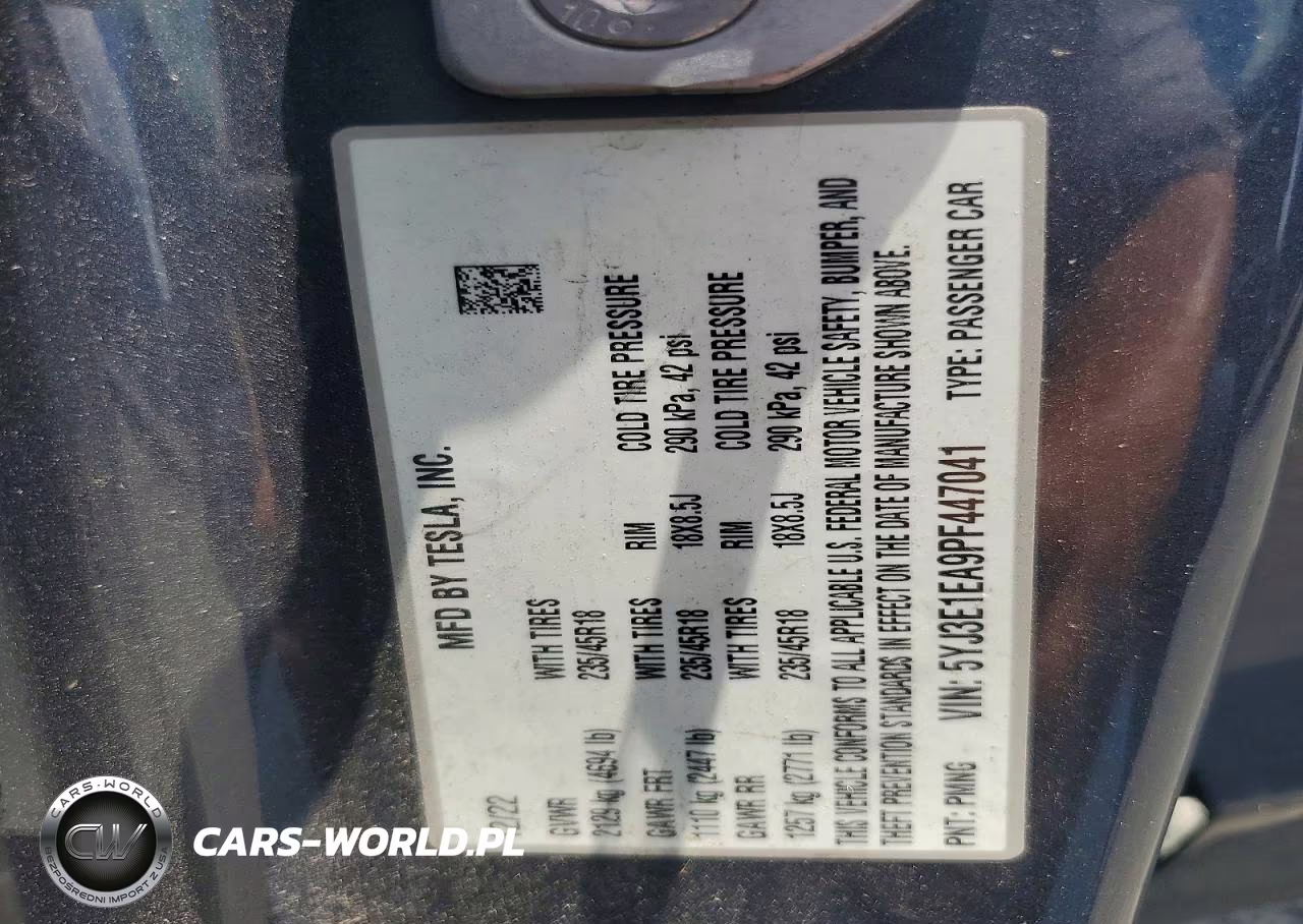 2023 Tesla Model 3 VIN:5YJ3E1EA9PF447041 - 12