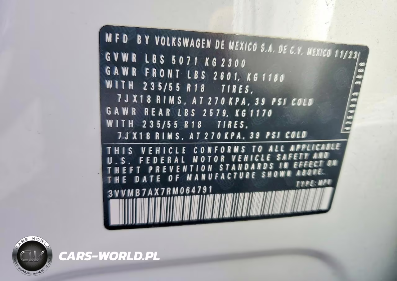 2024 Volkswagen Tiguan Se VIN:3VVMB7AX7RM064791 - 13