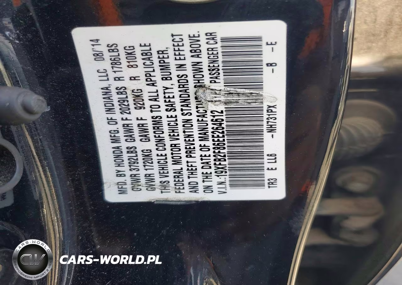 2014 Honda Civic Ex VIN:19XFB2F86EE264612 - 13