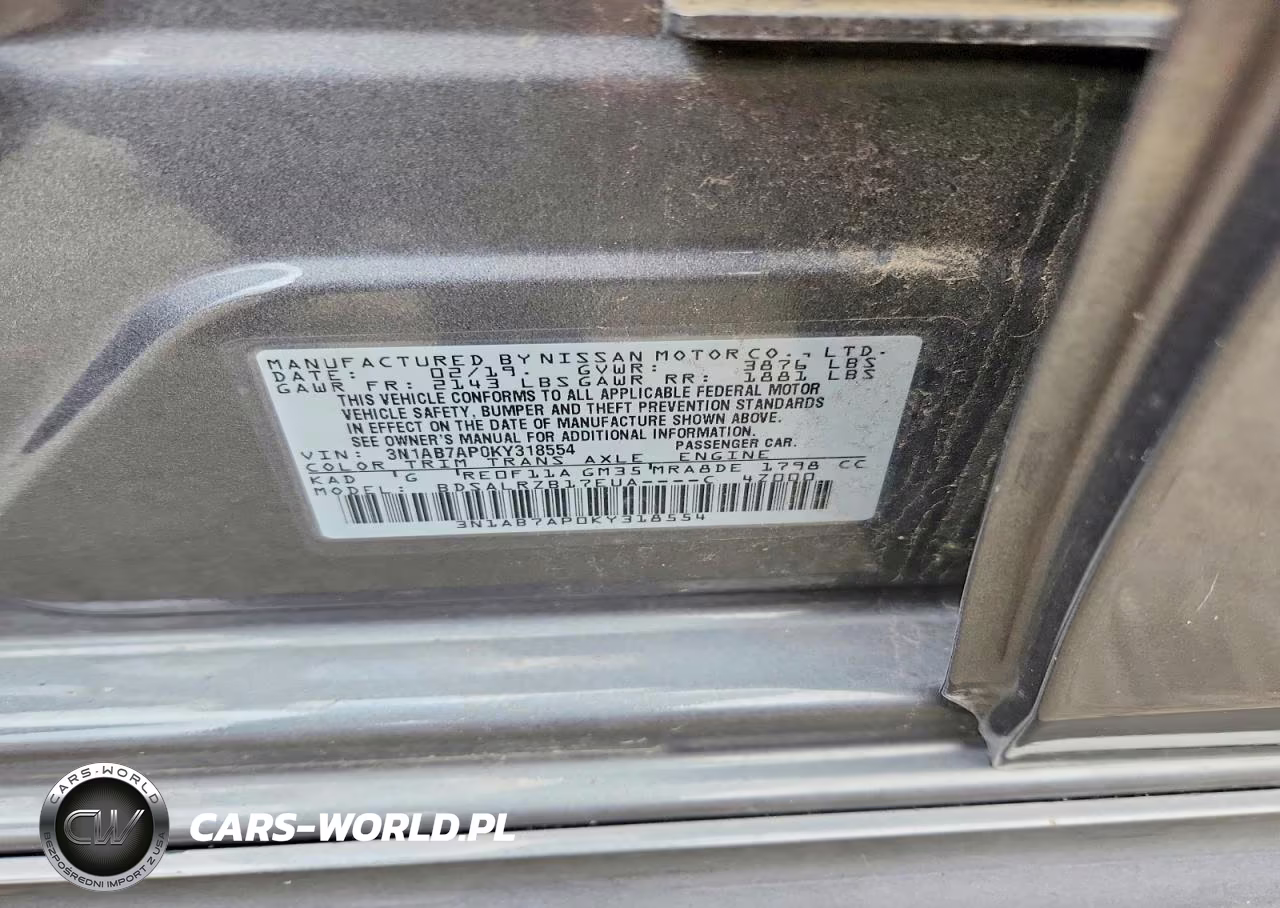 2019 Nissan Sentra Sr VIN:3N1AB7AP0KY318554 - 12