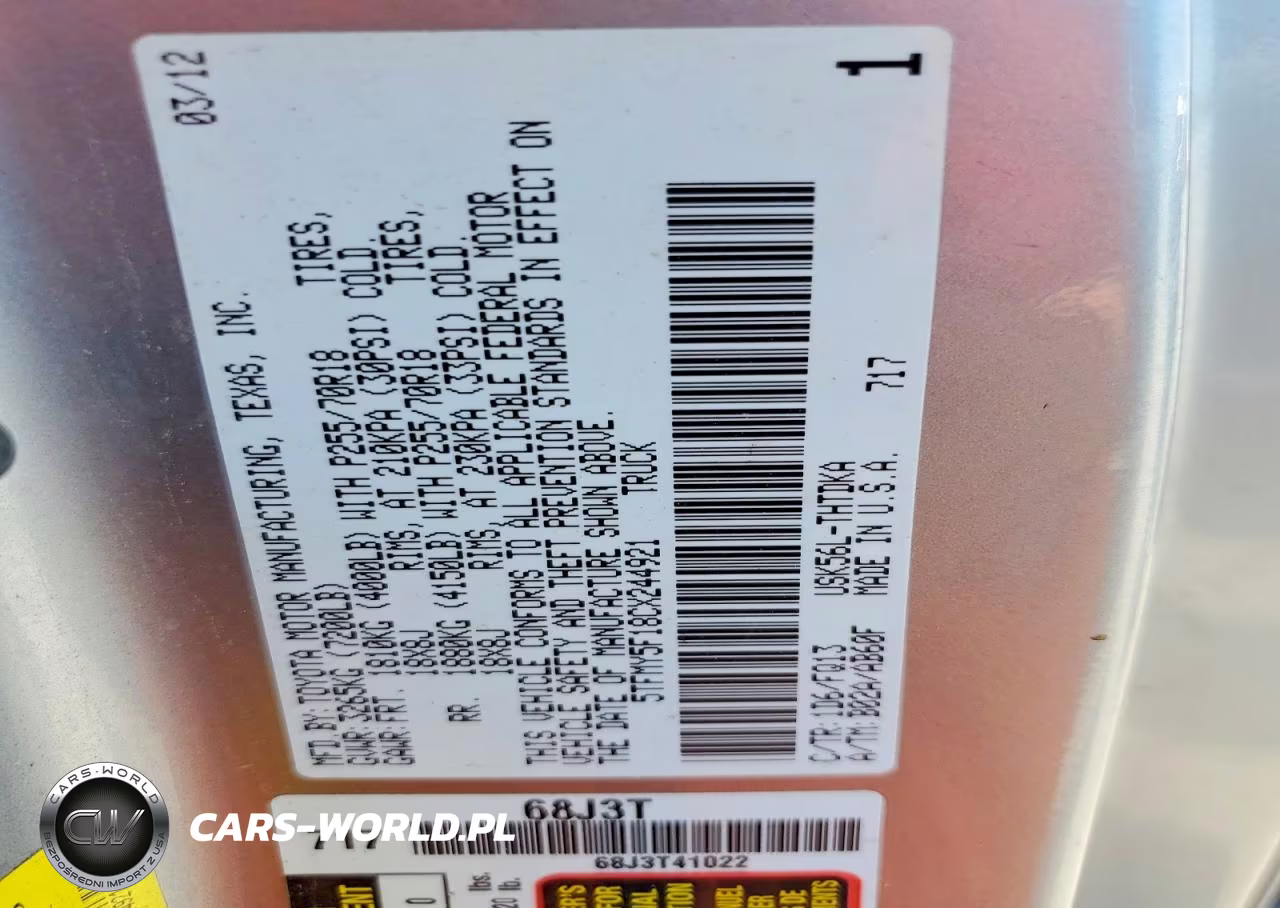 2012 Toyota Tundra Grade VIN:5TFMY5F18CX244921 - 12