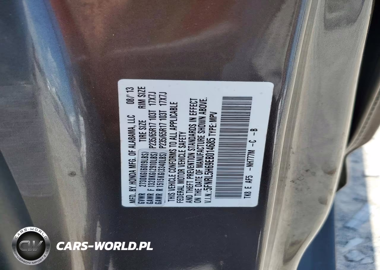 2014 Honda Odyssey Exl VIN:5FNRL5H69EB014685 - 13