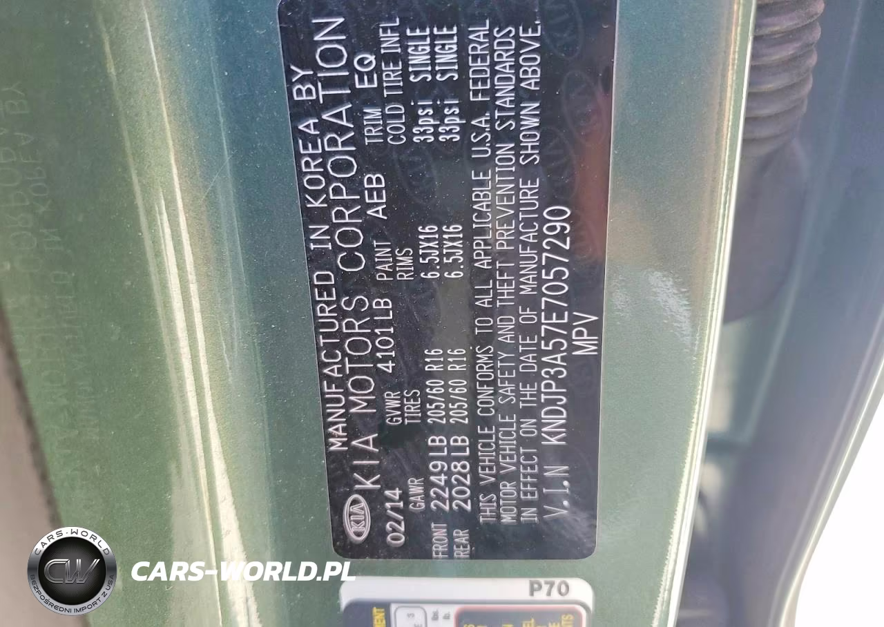 2014 Kia Soul + VIN:KNDJP3A57E7057290 - 12