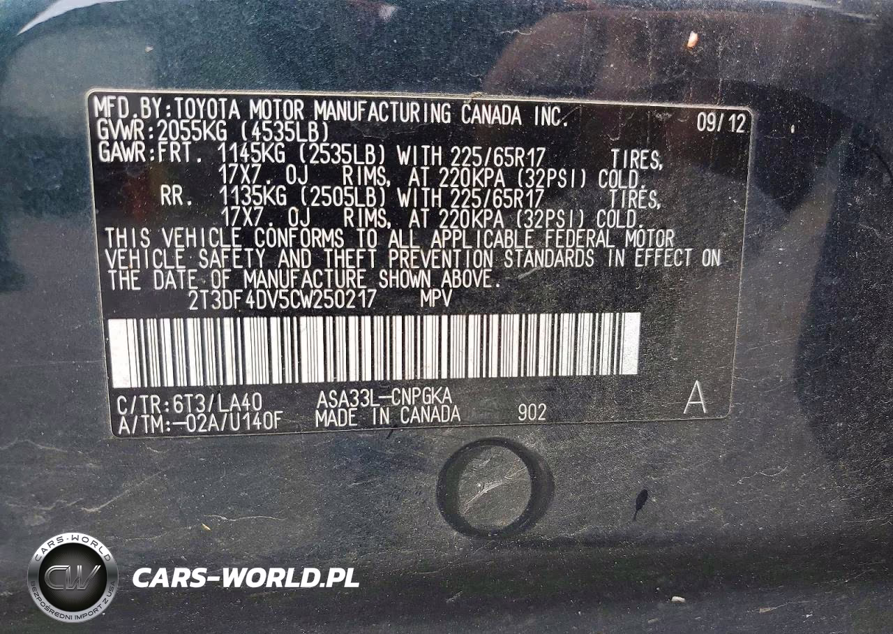 2012 Toyota Rav4 Limited VIN:2T3DF4DV5CW250217 - 13