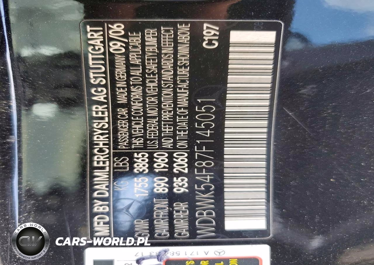2007 Mercedes-Benz Slk 280 VIN:WDBWK54F87F145051 - 12