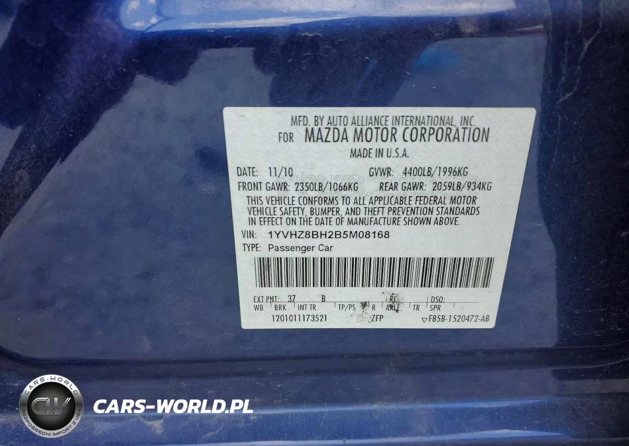 2011 Mazda 6 I VIN:1YVHZ8BH2B5M08168 - 12