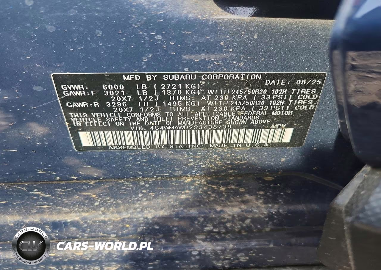 2025 Subaru Ascent Onyx Touring VIN:4S4WMAWD2S3438739 - 12