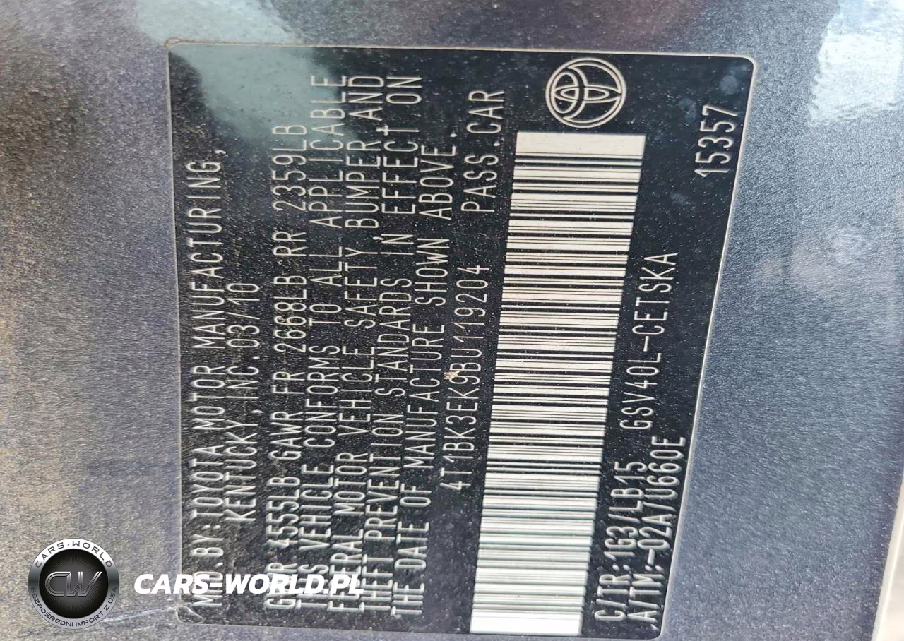 2011 Toyota Camry Se V6 VIN:4T1BK3EK9BU119204 - 12