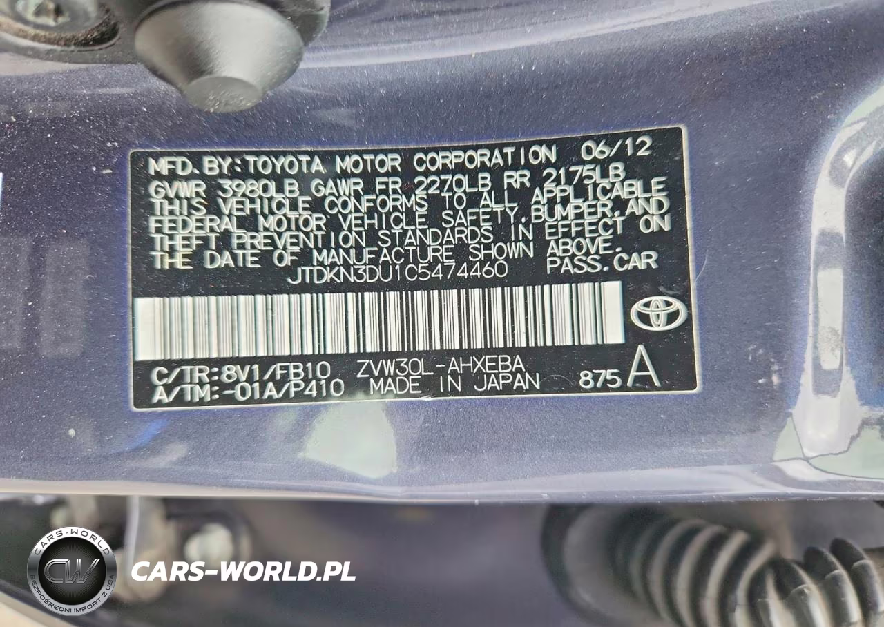 2012 Toyota Prius Two VIN:JTDKN3DU1C5474460 - 12