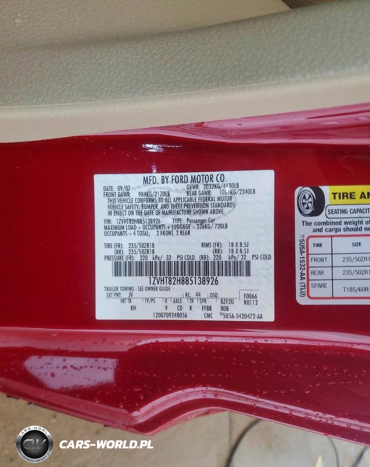 2008 Ford Mustang Gt VIN:1ZVHT82H885138926 - 12