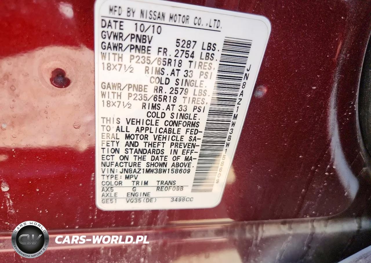 2011 Nissan Murano S VIN:JN8AZ1MW3BW158609 - 14