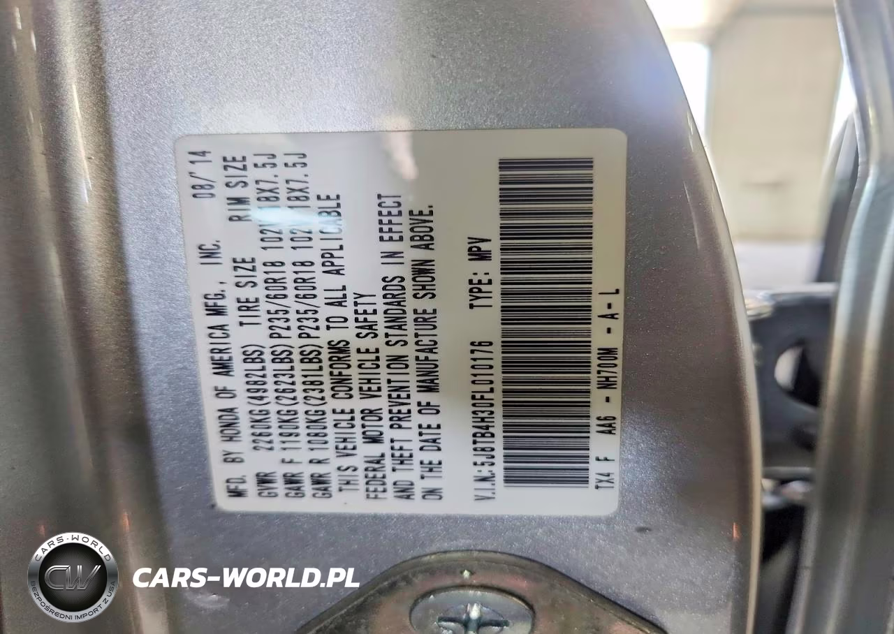 2015 Acura Rdx VIN:5J8TB4H30FL010176 - 12