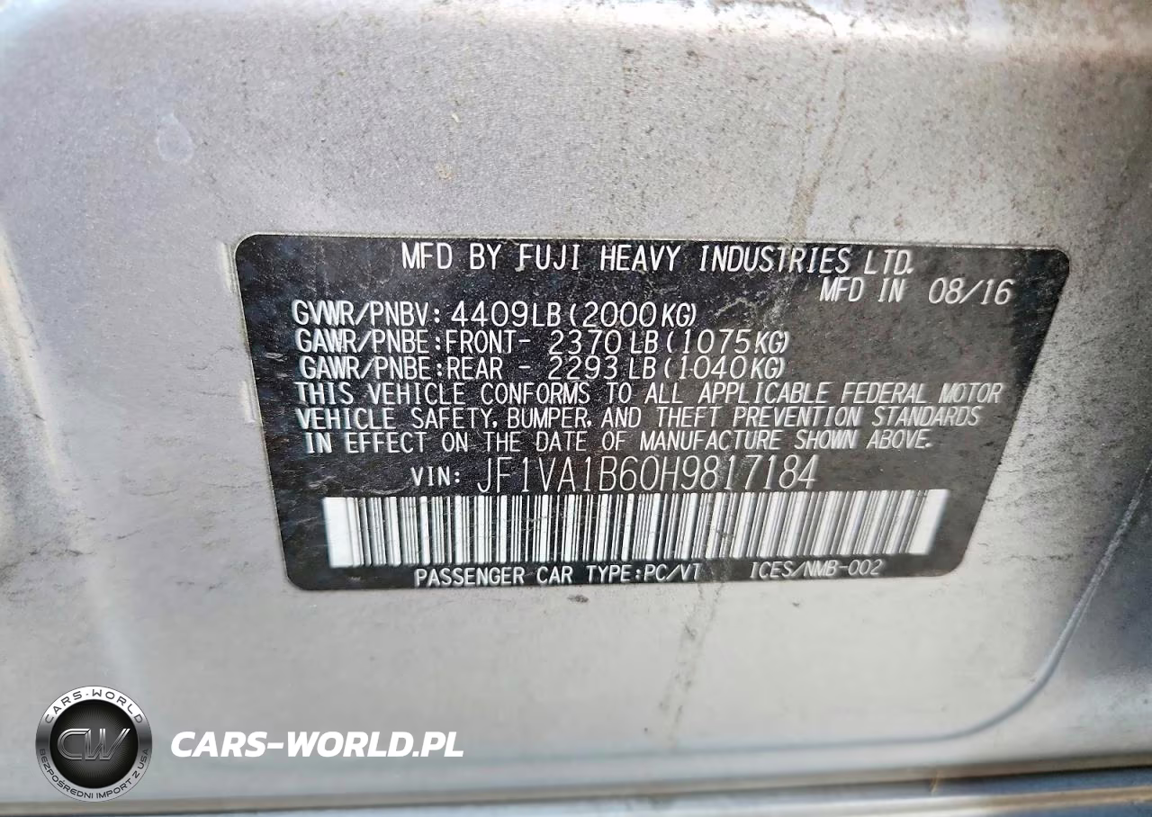 2017 Subaru Wrx VIN:JF1VA1B60H9817184 - 12