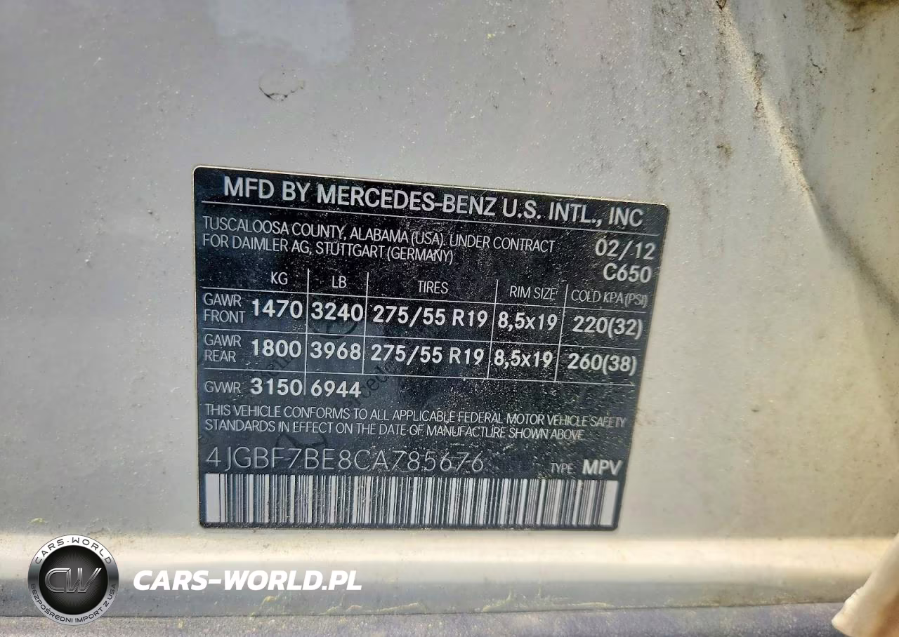 2012 Mercedes-Benz Gl 450 4Matic VIN:4JGBF7BE8CA785676 - 13