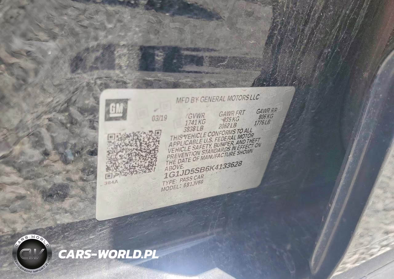 2019 Chevrolet Sonic Lt VIN:1G1JD5SB6K4133628 - 12