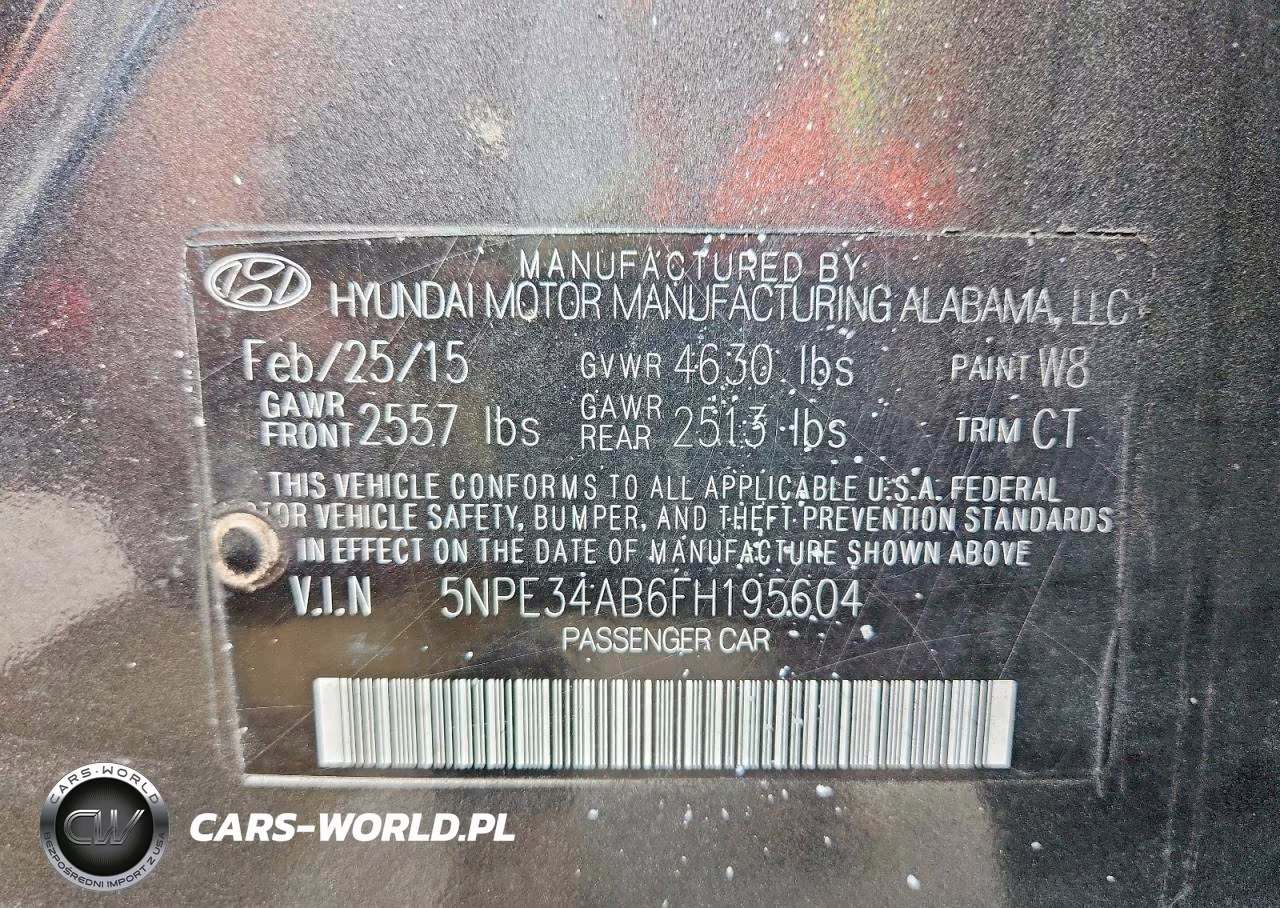 2015 Hyundai Sonata Sport 2.0T VIN:5NPE34AB6FH195604 - 12