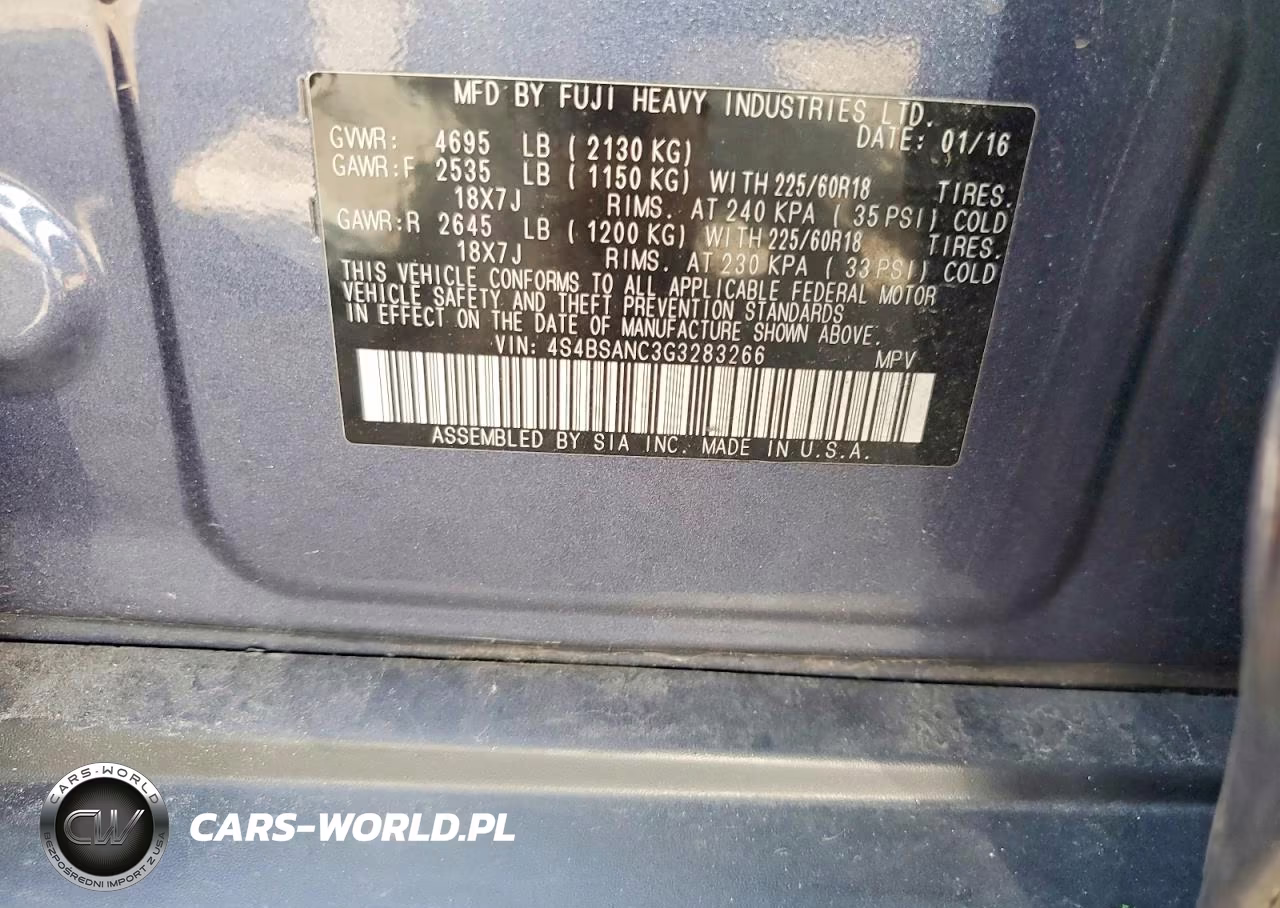 2016 Subaru Outback 2.5I Limited VIN:4S4BSANC3G3283266 - 12