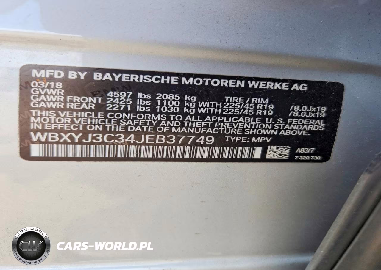2018 BMW X2 Sdrive28I VIN:WBXYJ3C34JEB37749 - 12