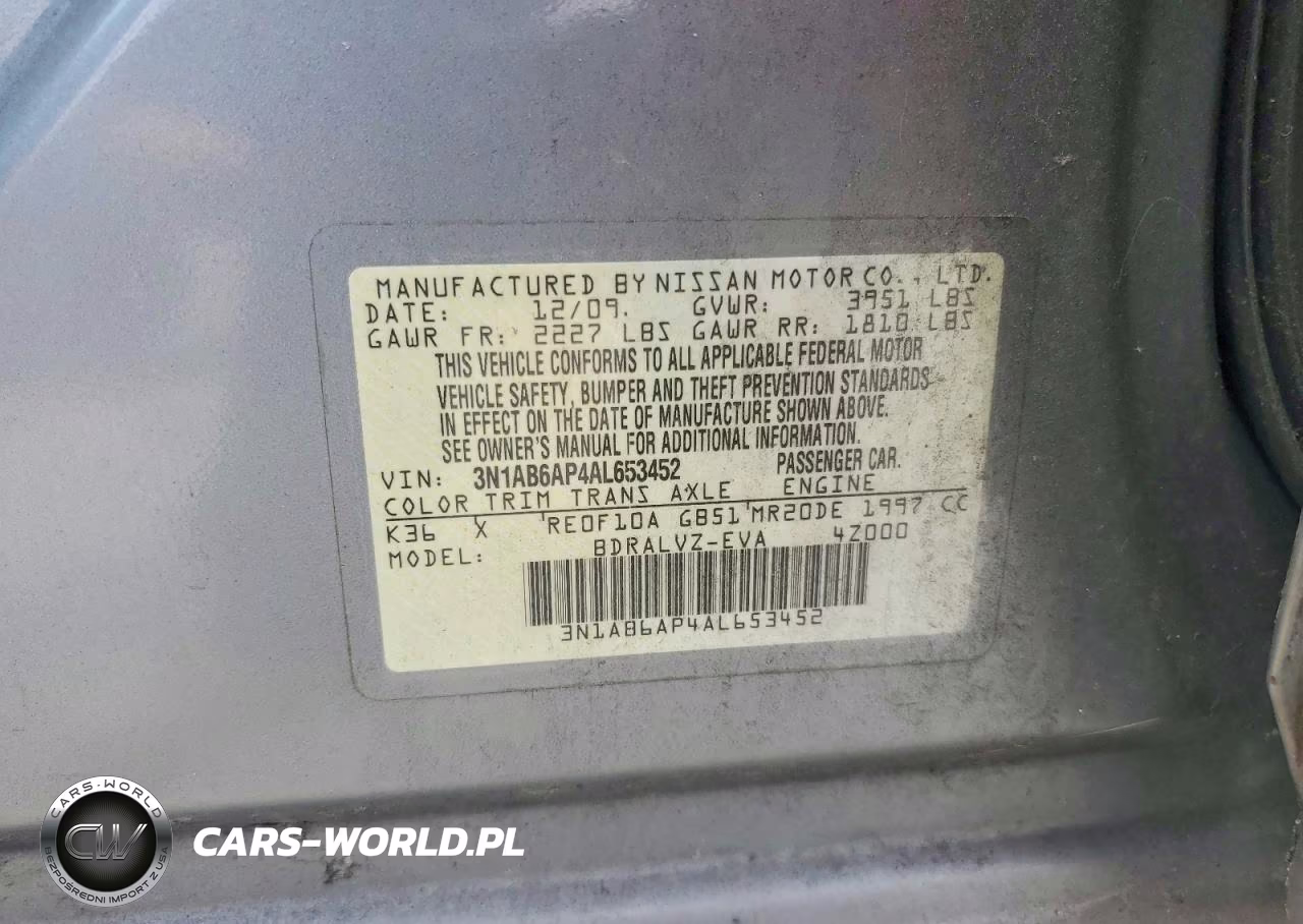 2010 Nissan Sentra 2.0 VIN:3N1AB6AP4AL653452 - 12