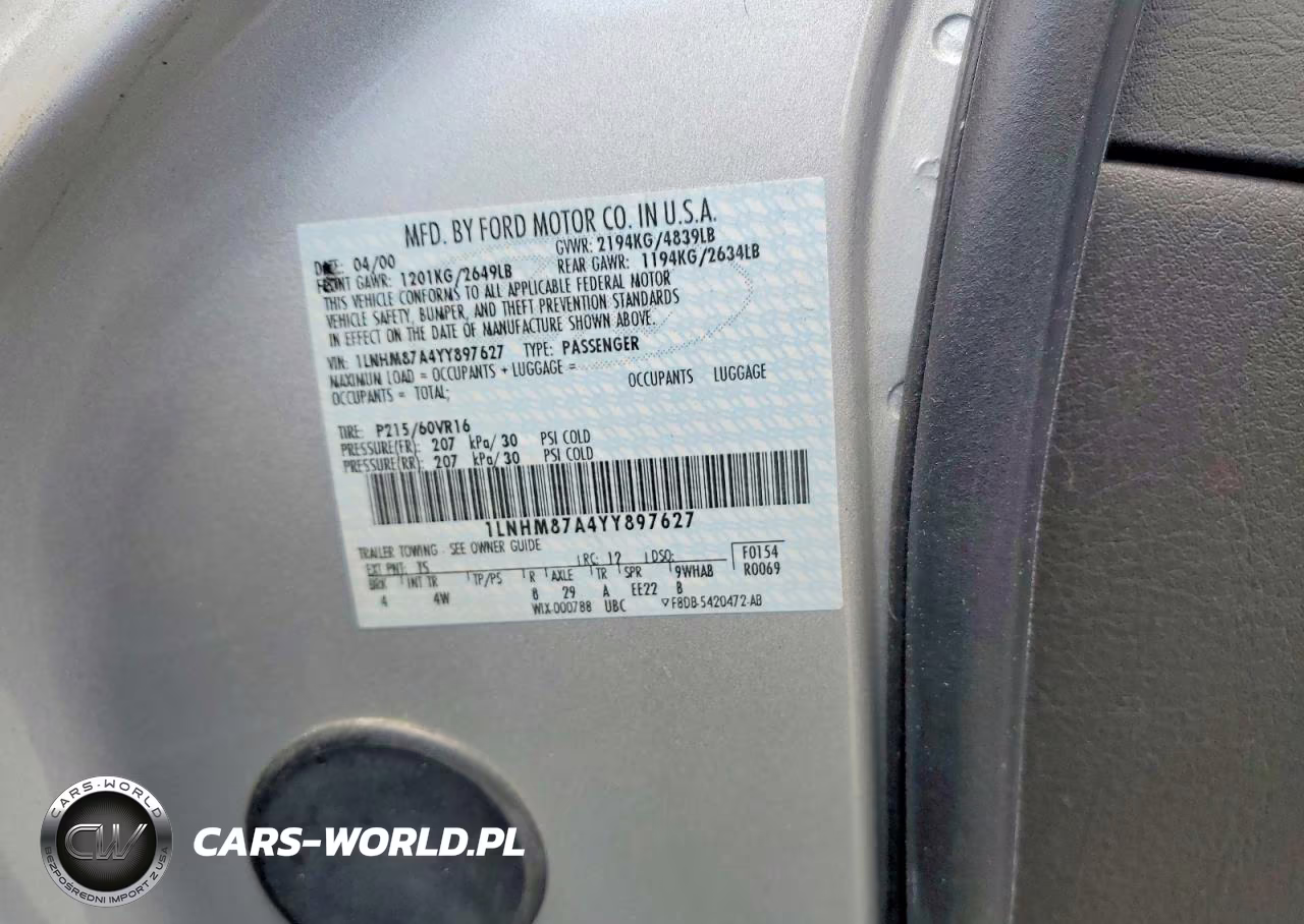 2000 Lincoln Ls VIN:1LNHM87A4YY897627 - 12
