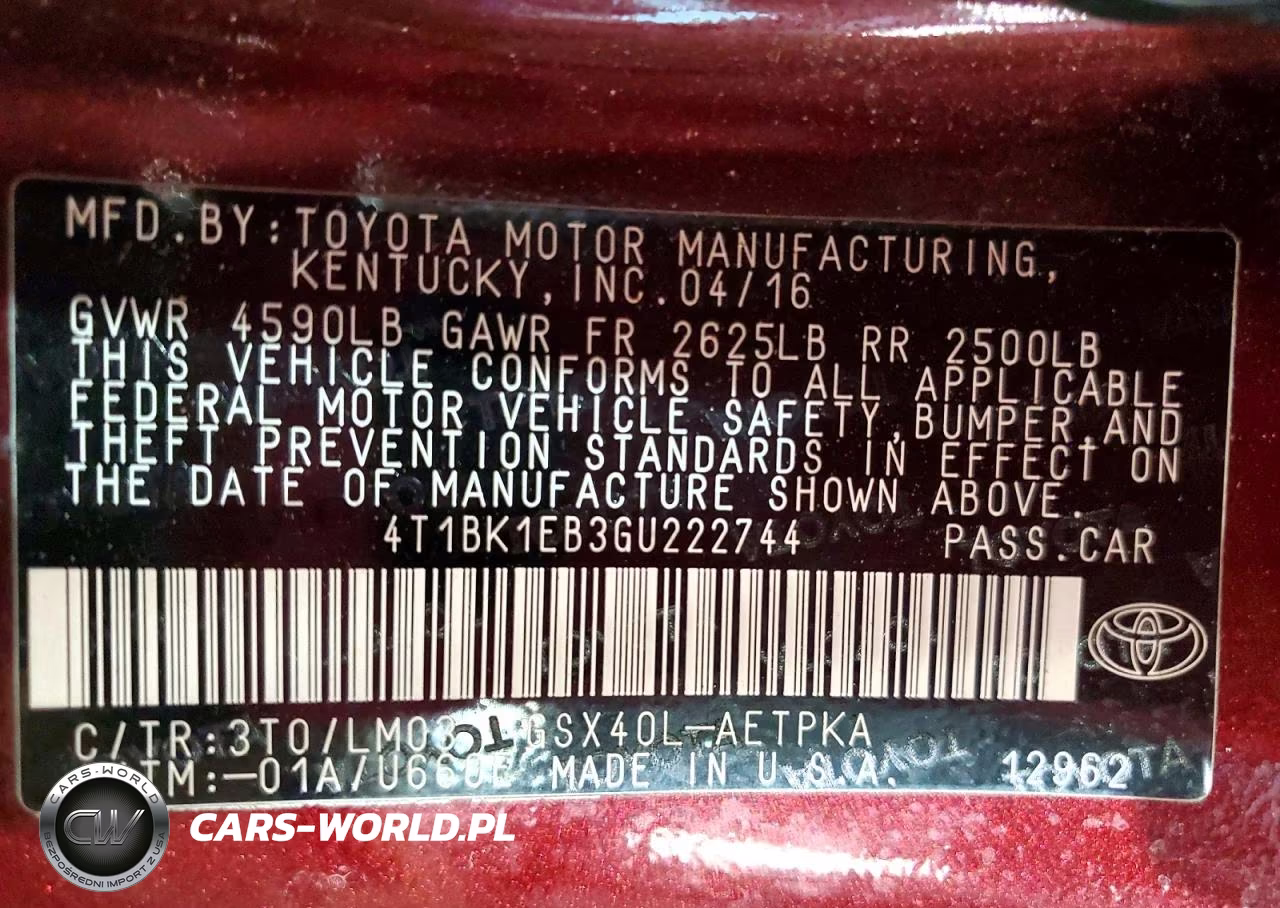 2016 Toyota Avalon Limited VIN:4T1BK1EB3GU222744 - 12