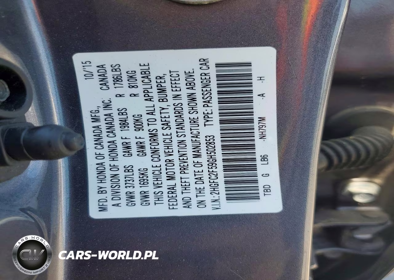 2016 Honda Civic Lx VIN:2HGFC2F59GH502853 - 12