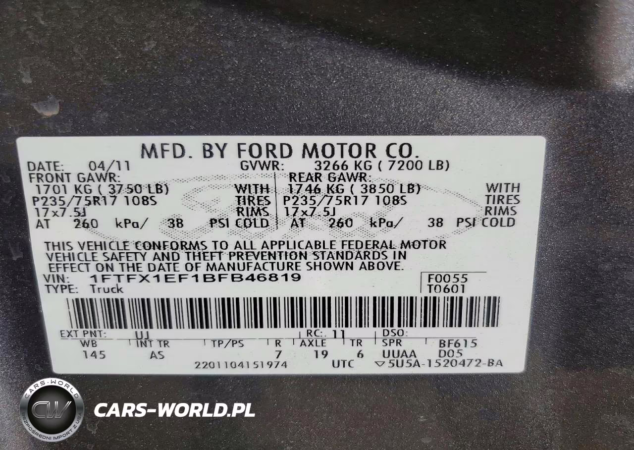 2011 Ford F150 Super Cab VIN:1FTFX1EF1BFB46819 - 12